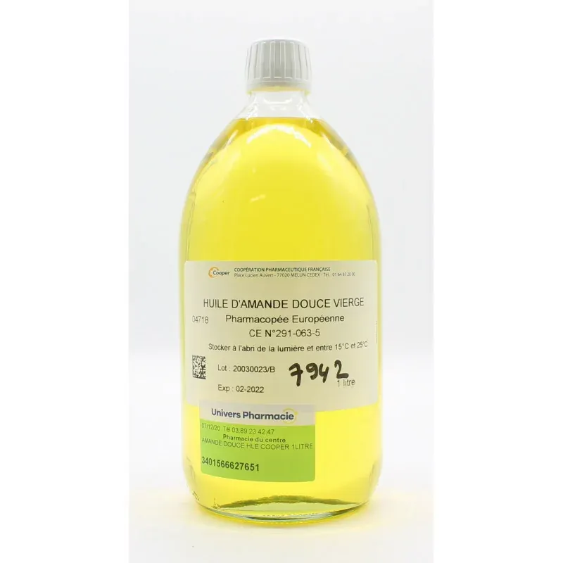 Cooper Huile d'Amande Douce Vierge 1 litre - Univers Pharmacie
