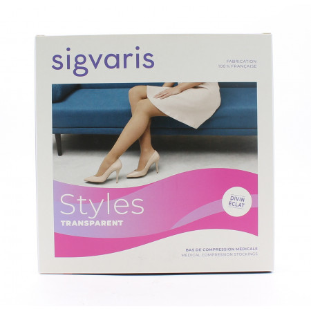 Sigvaris Styles Transparent Divin Éclat Collant 120 Beige Large Normal - Univers Pharmacie