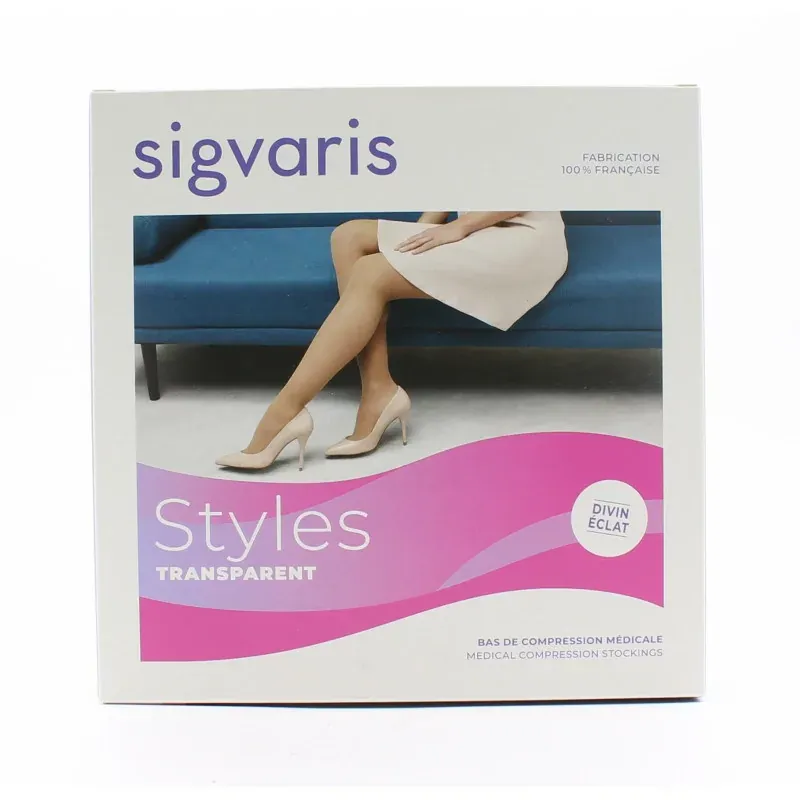 Sigvaris Styles Transparent Divin Éclat Collant 120 Beige Large Normal - Univers Pharmacie