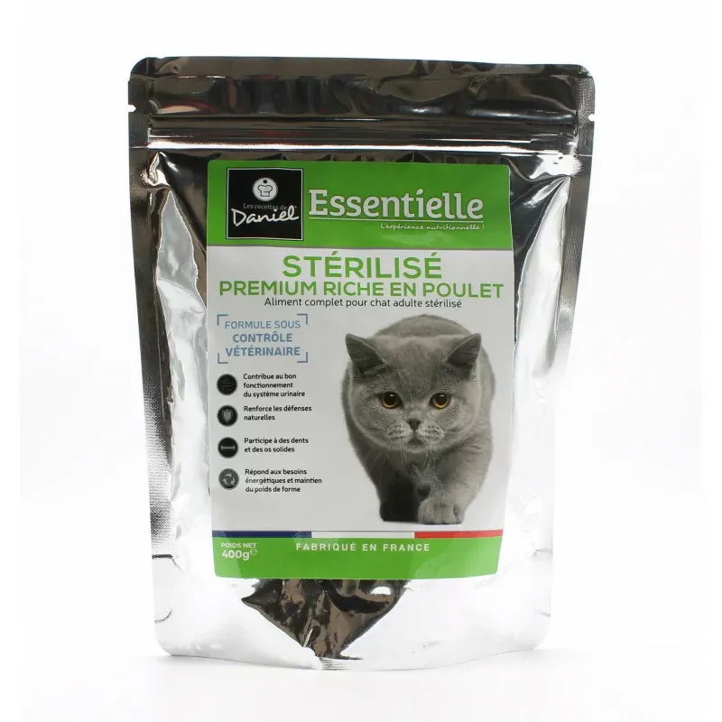 Les Recettes de Daniel Essentielles Chat Stérilisé Poulet 400g - Univers Pharmacie