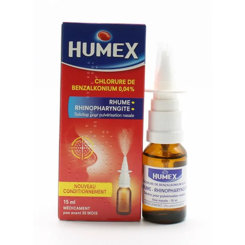 Humex Chlorure de Benzalkonium 0,04% 15ml - Univers Pharmacie