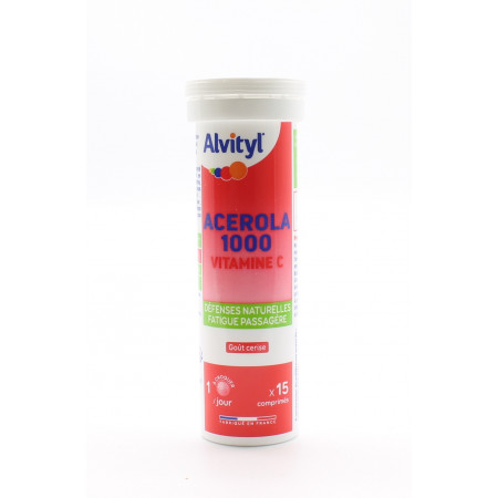 Alvityl Acerola 1000 Vitamine C Goût Cerise X15 - Univers Pharmacie