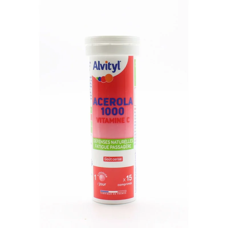 Alvityl Acerola 1000 Vitamine C Goût Cerise X15 - Univers Pharmacie