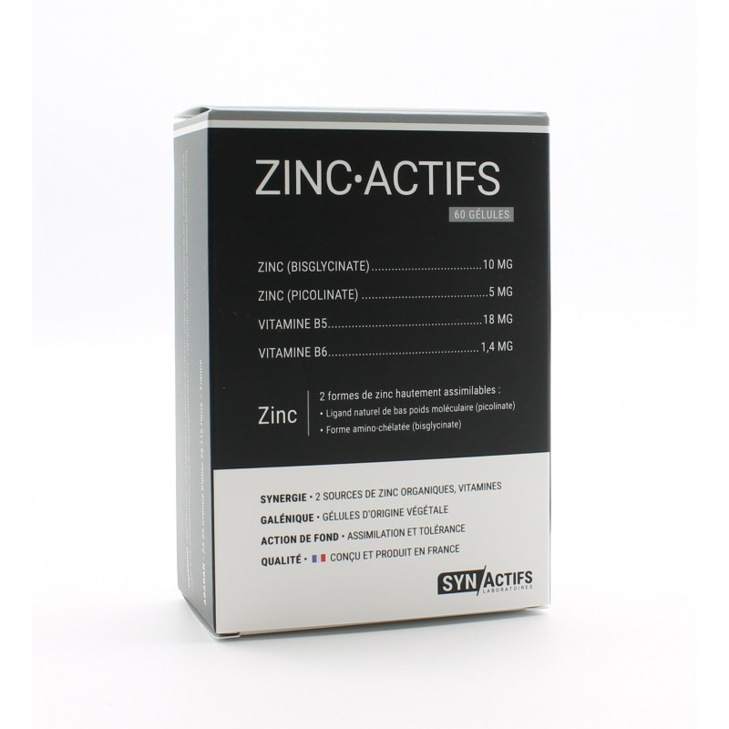 SynActifs ZincActifs 60 gélules - Univers Pharmacie