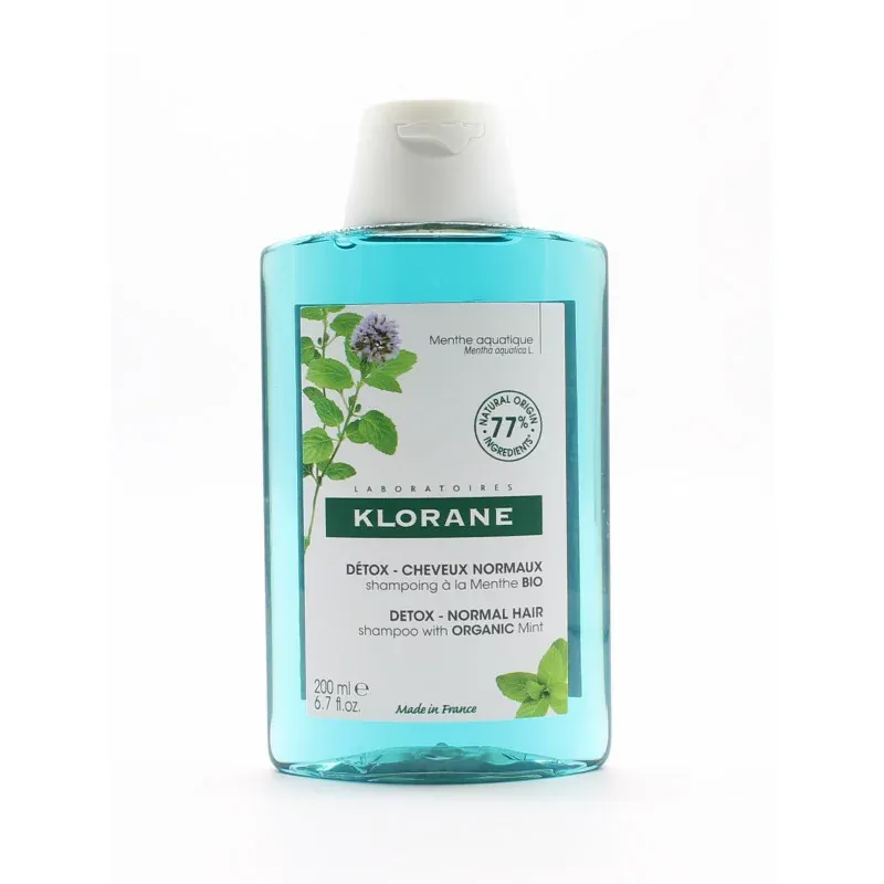 Klorane Shampoing Détox Menthe Bio 200ml - Univers Pharmacie