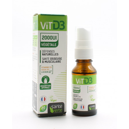 Santé Verte VitD3 2000Ul Végétale 20ml - Univers Pharmacie