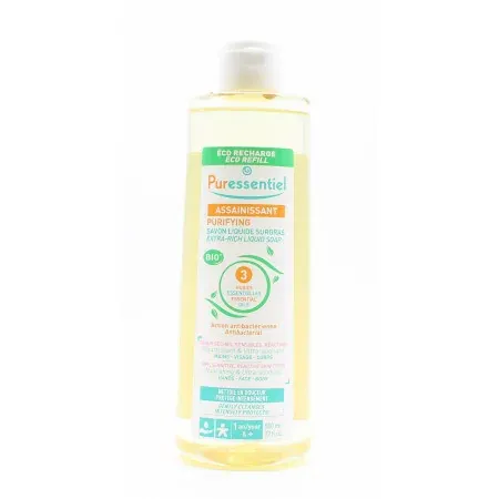 Puressentiel Assainissant Savon Liquide Surgras Recharge 500ml - Univers Pharmacie