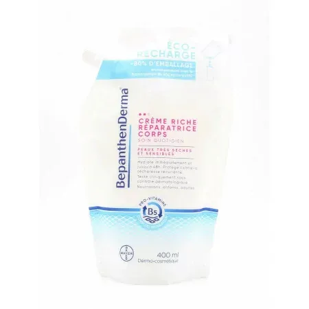 BepanthenDerma Crème Riche Réparatrice Corps Recharge 400ml - Univers Pharmacie