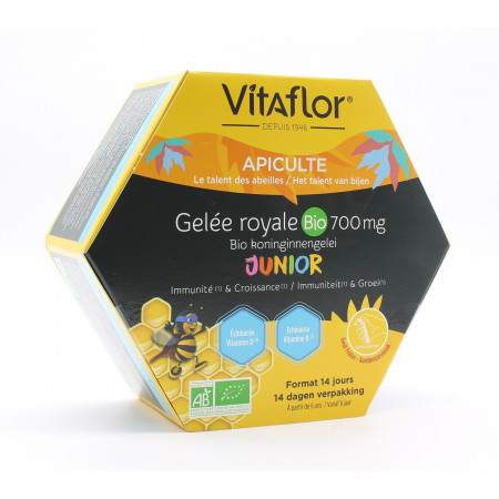 Vitaflor Apiculte Gelée Royale Bio 700mg Junior 14X10ml - Univers Pharmacie