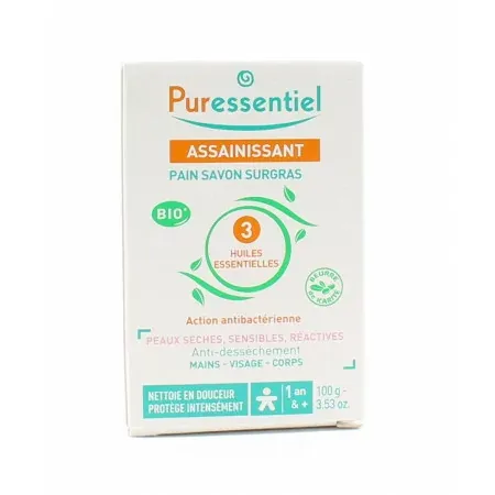 Puressentiel Assainissant Pain Savon Surgras Bio 100g - Univers Pharmacie