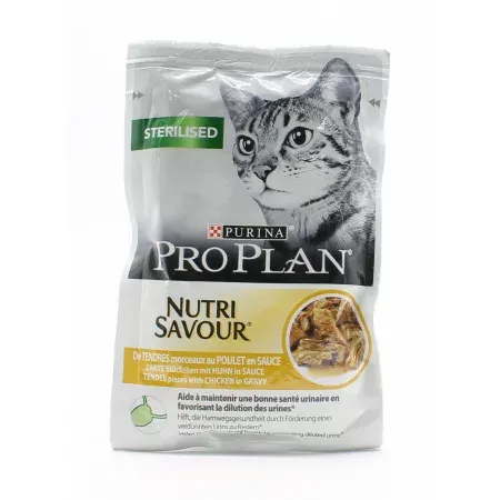 Purina ProPlan Sterilised NutriSavour Poulet en Sauce 85g - Univers Pharmacie