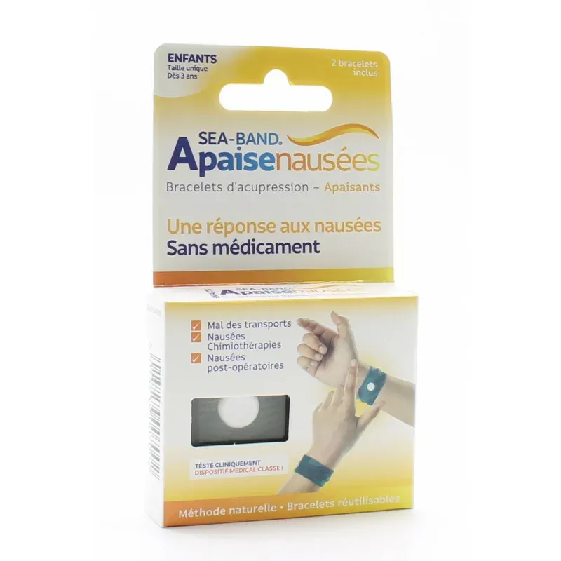 Sea-Band Apaisenausées Bracelets d'Acupression Enfants Verts X2 - Univers Pharmacie