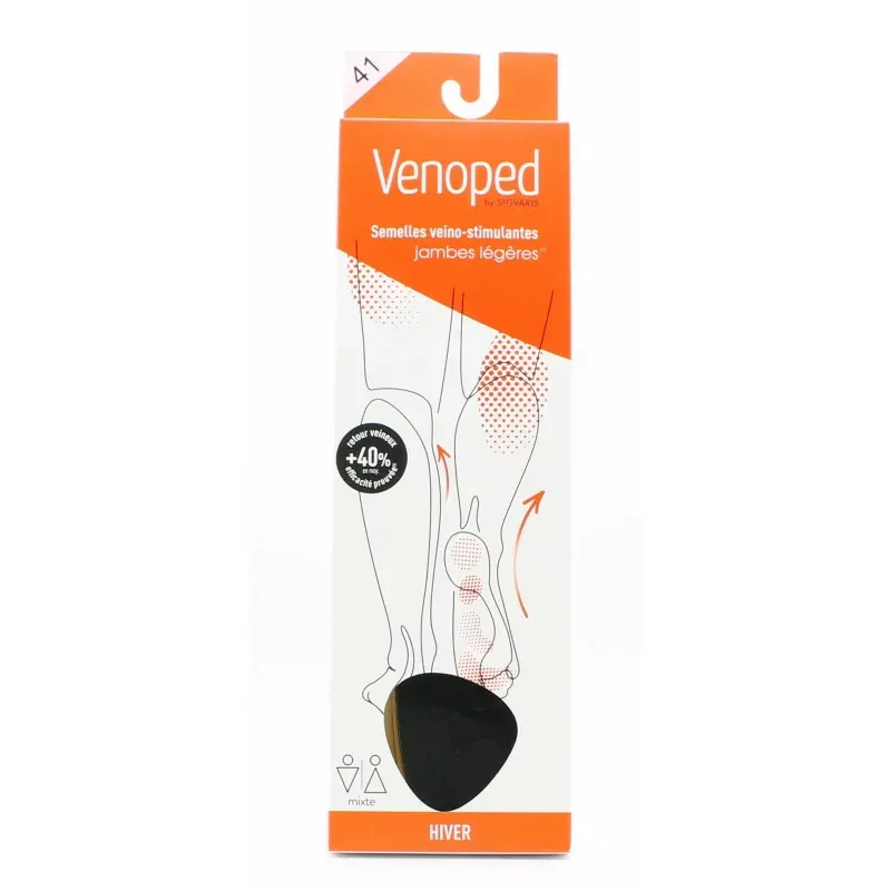 Venoped by Sigvaris Semelles Veino-stimulantes Noires Hiver Taille 41 - Univers Pharmacie