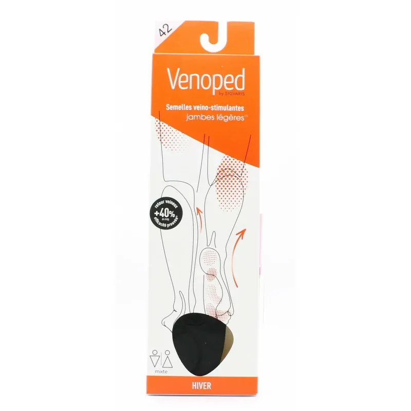 Venoped by Sigvaris Semelles Veino-stimulantes Noires Hiver Taille 42 - Univers Pharmacie