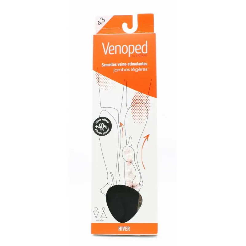 Venoped by Sigvaris Semelles Veino-stimulantes Noires Hiver Taille 43 - Univers Pharmacie