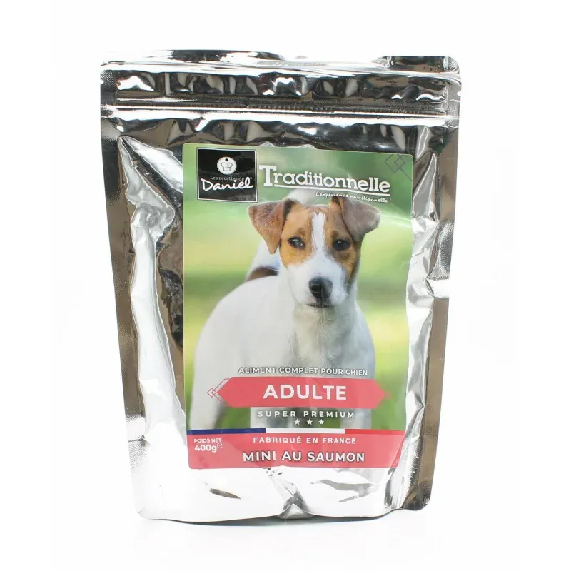 Les Recettes de Daniel Traditionnelle Mini au Saumon Adulte Chien 400g - Univers Pharmacie