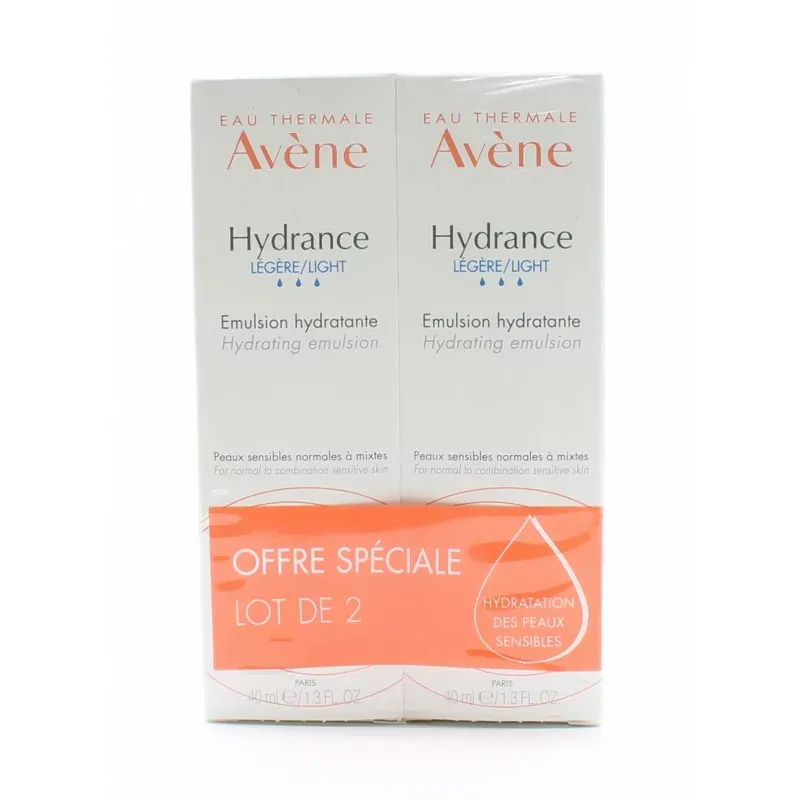 Avène Hydrance Légère Émulsion Hydratante 2X40ml - Univers Pharmacie