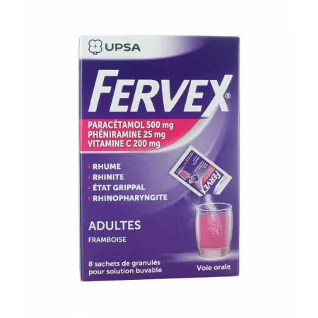 Fervex Adulte Framboise 8 sachets - Univers Pharmacie
