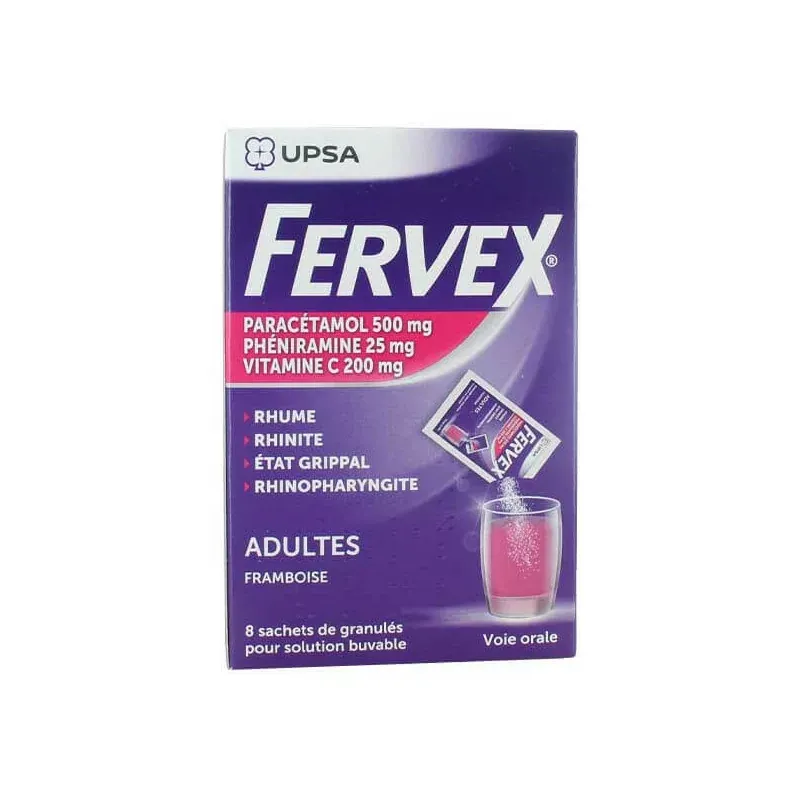Fervex Adulte Framboise 8 sachets - Univers Pharmacie Fervex Adulte Framboise 8 sachets - Univers Pharmacie