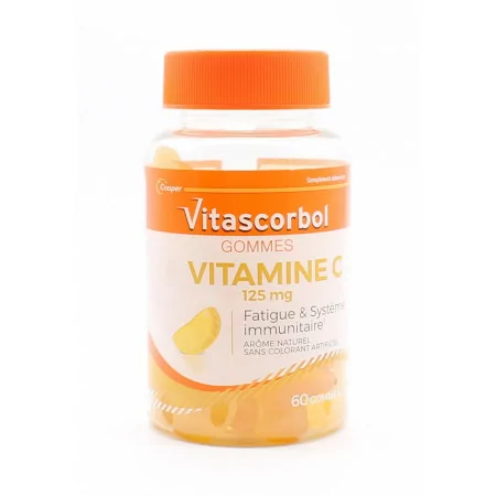 Vitascorbol Vitamine C 125mg 60 gommes - Univers Pharmacie