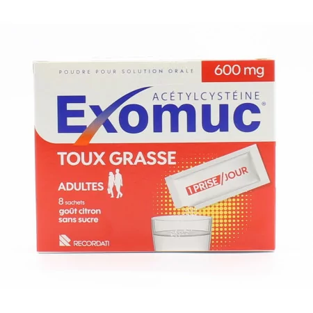 Exomuc 600mg Toux Grasse 8 sachets - Univers Pharmacie