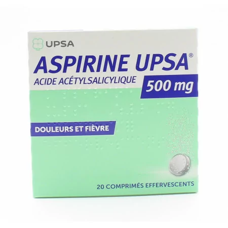 Aspirine UPSA 500mg 20 comprimés effervescents - Univers Pharmacie
