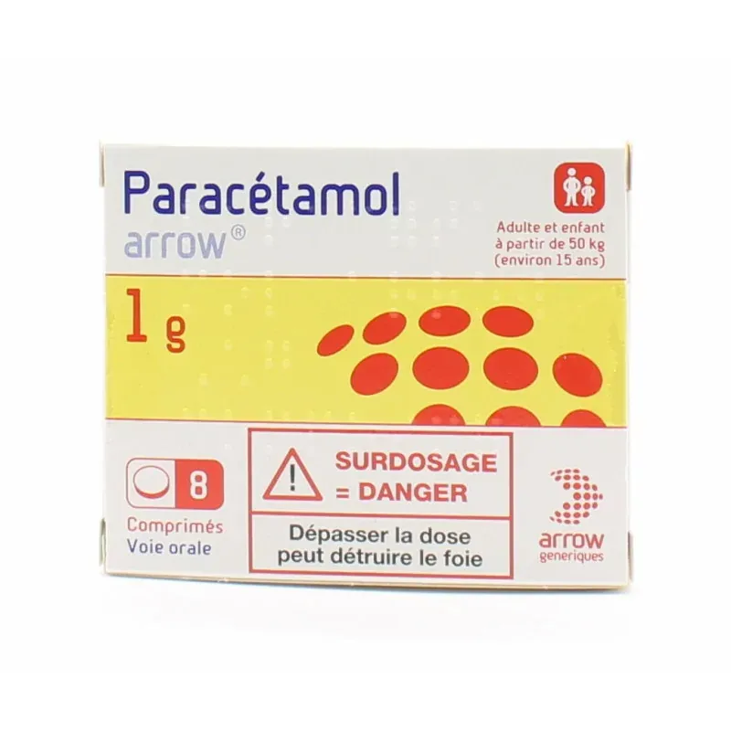 Paracétamol Arrow 1g 8 comprimés - Univers Pharmacie Paracétamol Arrow 1g 8 comprimés - Univers Pharmacie