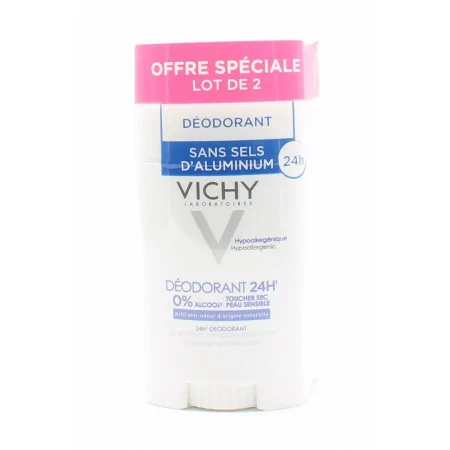Vichy Déodorant Stick 24h Toucher Sec 2X40ml - Univers Pharmacie