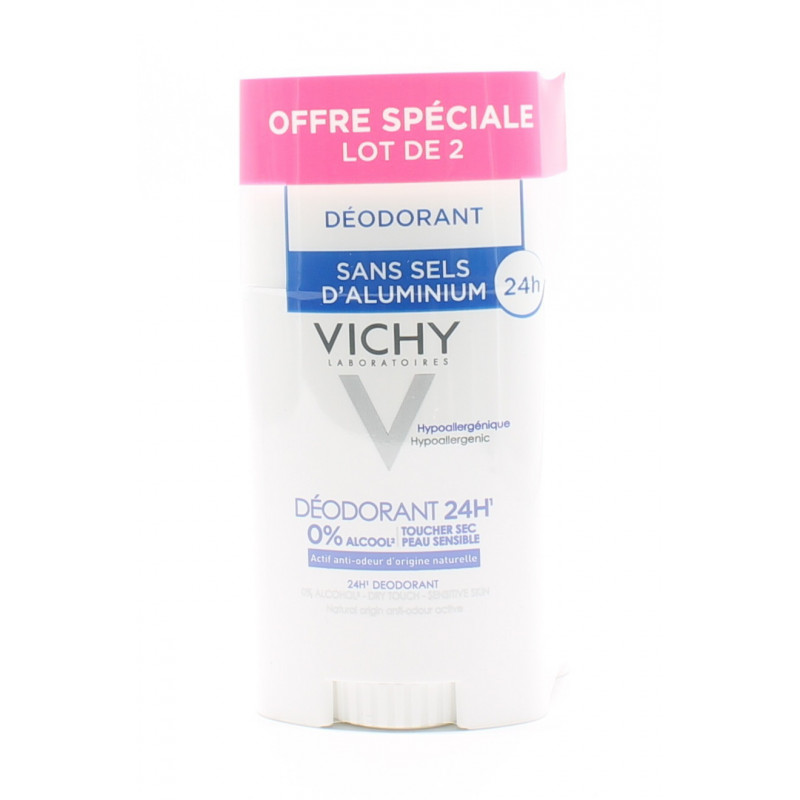Vichy Déodorant Stick 24h Toucher Sec 2X40ml - Univers Pharmacie