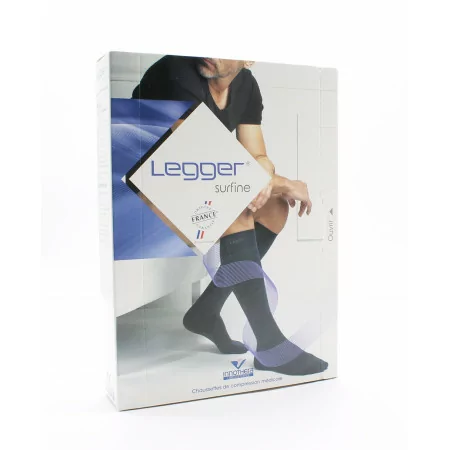 Legger Surfine Chaussettes de Compression Médicale T4 Normal Anthracite - Univers Pharmacie