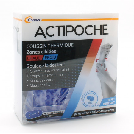 ActiPoche Coussin Thermique Zones Ciblées Chaud/Froid 10X20cm - Univers Pharmacie