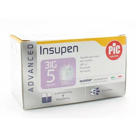 PIC Solution Insupen Advanced Aiguilles pour Stylo 31G 5mm X100 - Univers Pharmacie