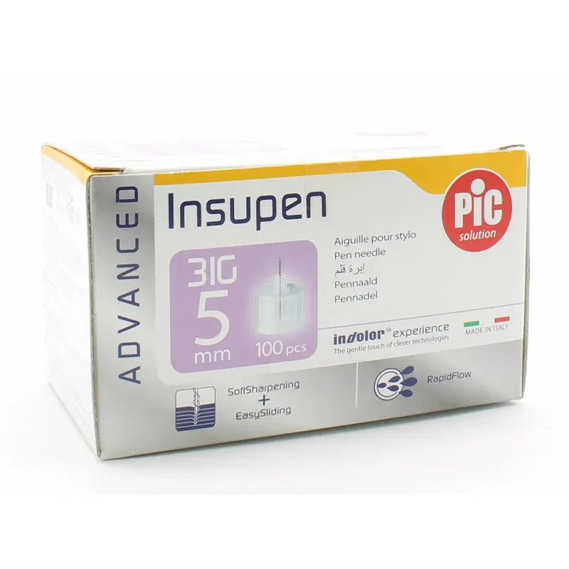 PIC Solution Insupen Advanced Aiguilles pour Stylo 31G 5mm X100 - Univers Pharmacie
