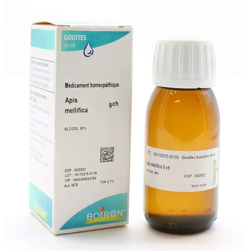 Boiron Apis Mellifica 9CH Gouttes 60ml - Univers Pharmacie