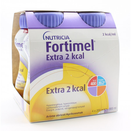 Nutricia Fortimel Extra 2kcal Arôme Abricot 4X200ml - Univers Pharmacie