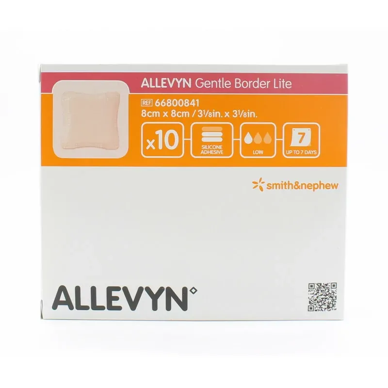 Allevyn Gentle Border Lite 8X8cm 10 pièces