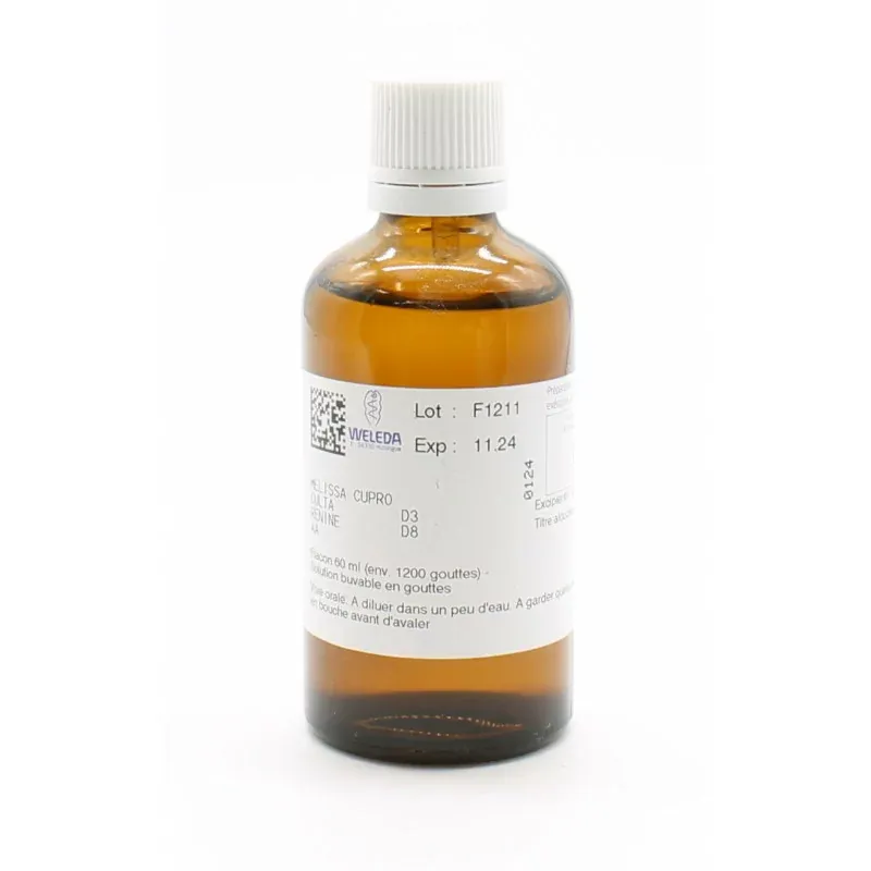 Weleda W892  Melissa Cupro Culta D3 Solution Buvable 60ml - Univers Pharmacie