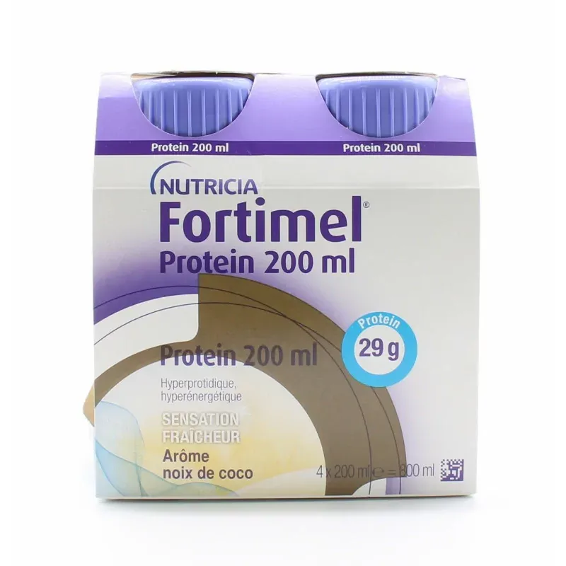 Nutricia Fortimel Protein Sensation Fraîcheur Arôme Noix de Coco 4X200ml - Univers Pharmacie