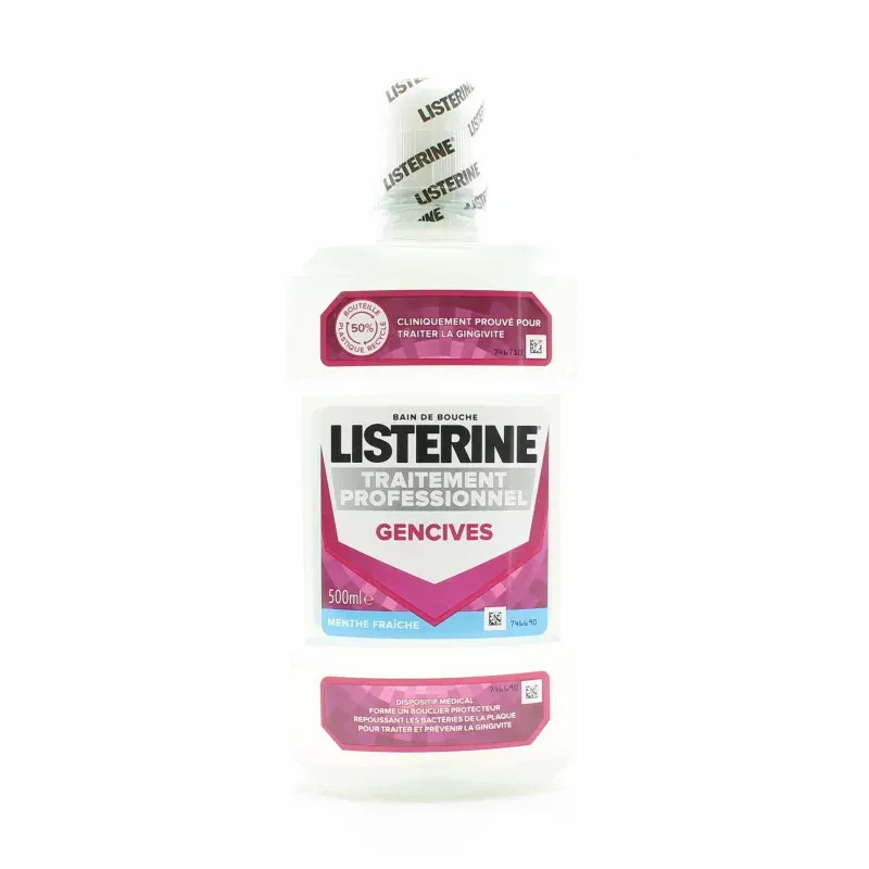 Listerine Traitement Professionnel Gencives Menthe Fraîche 500ml - Univers Pharmacie