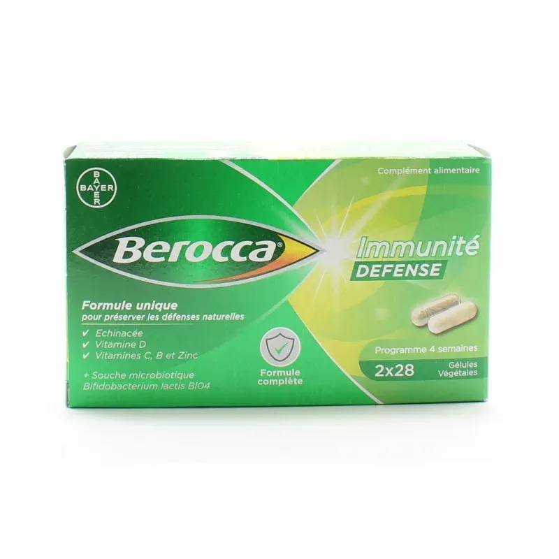 Berocca Immunité Défense 2X28 gélules végétales - Univers Pharmacie
