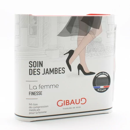 Gibaud La Femme Finesse Mi-bas Dentelle Noire Taille 2N - Univers Pharmacie