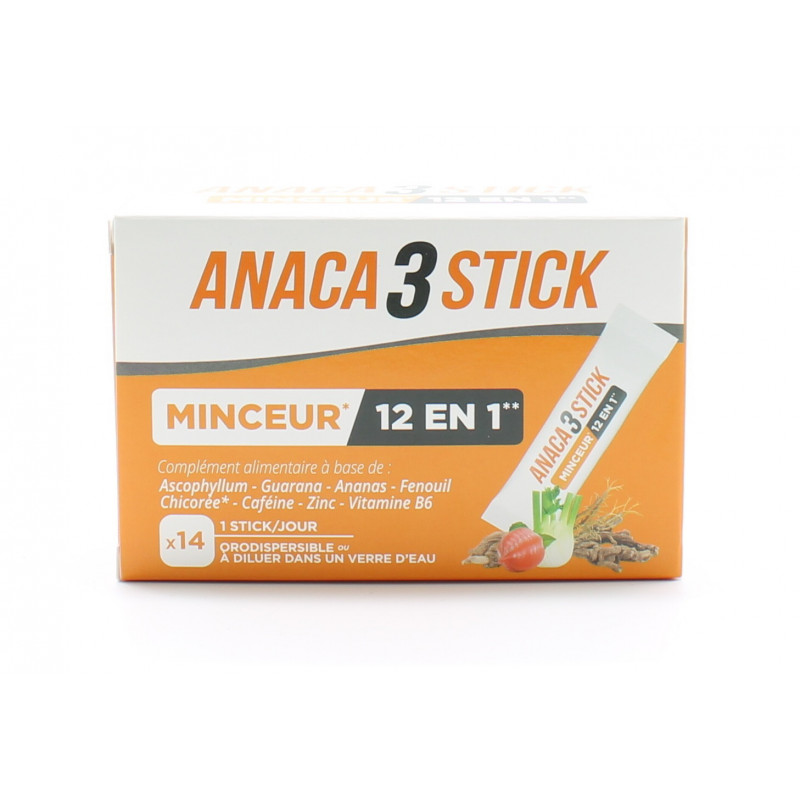 Anaca3 Stick Minceur 12en1 14 sticks - Univers Pharmacie