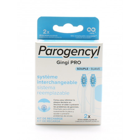Parogencyl Gingi Pro Têtes Remplaçables Souples X2 - Univers Pharmacie