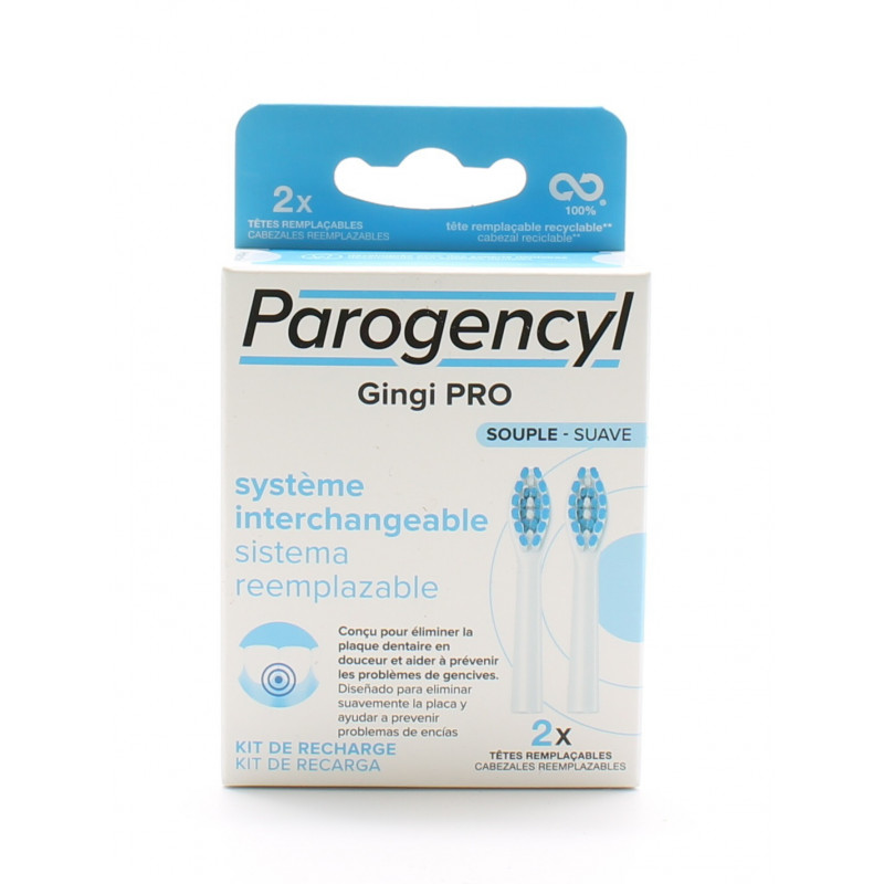 Parogencyl Gingi Pro Têtes Remplaçables Souples X2 - Univers Pharmacie