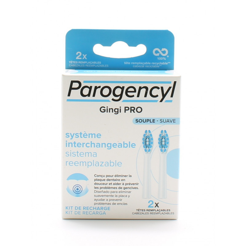 Parogencyl Gingi Pro Têtes Remplaçables Souples X2 - Univers Pharmacie Parogencyl Gingi Pro Têtes Remplaçables Souples X2 - Univers Pharmacie