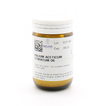 Weleda Kalium Aceticum Stibiatum D6 Trituration 30g - Univers Pharmacie