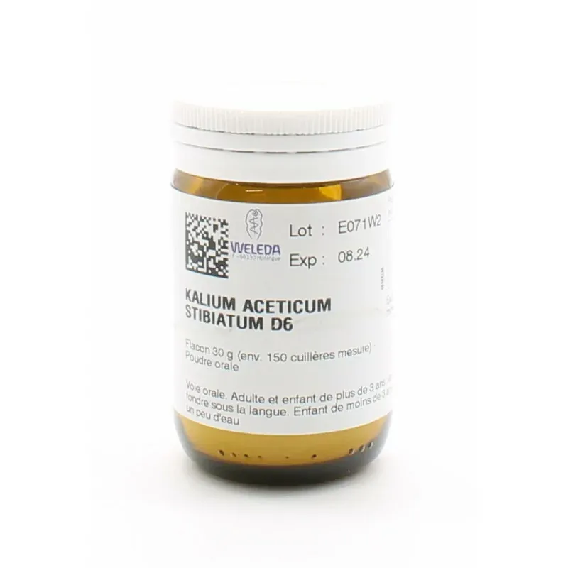 Weleda Kalium Aceticum Stibiatum D6 Trituration 30g - Univers Pharmacie