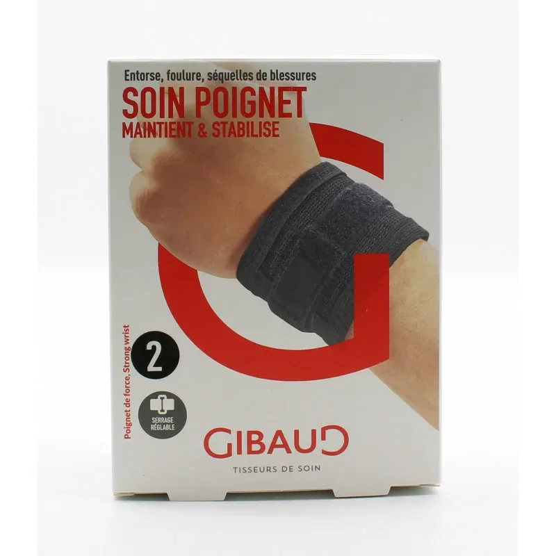 Gibaud Soin Poignet de Force Noir Taille 2 - Univers Pharmacie