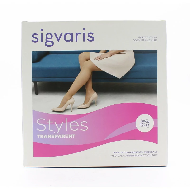 Sigvaris Styles Transparent Divin Éclat Classe 2 Collant 120 Beige Taille S Normal Plus - Univers Pharmacie