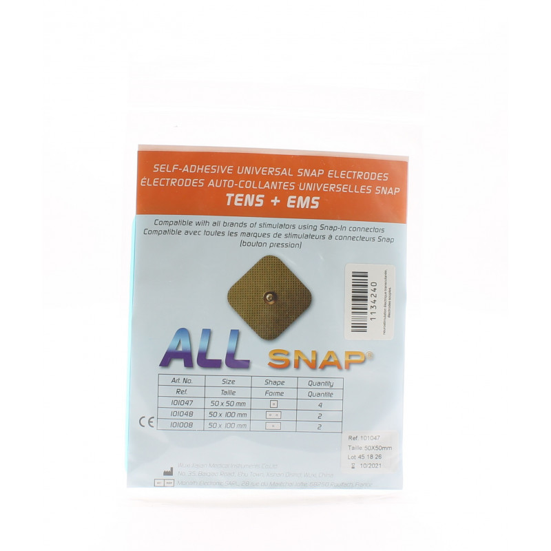 All Snap Electrodes 50x50mm X4 - Univers Pharmacie